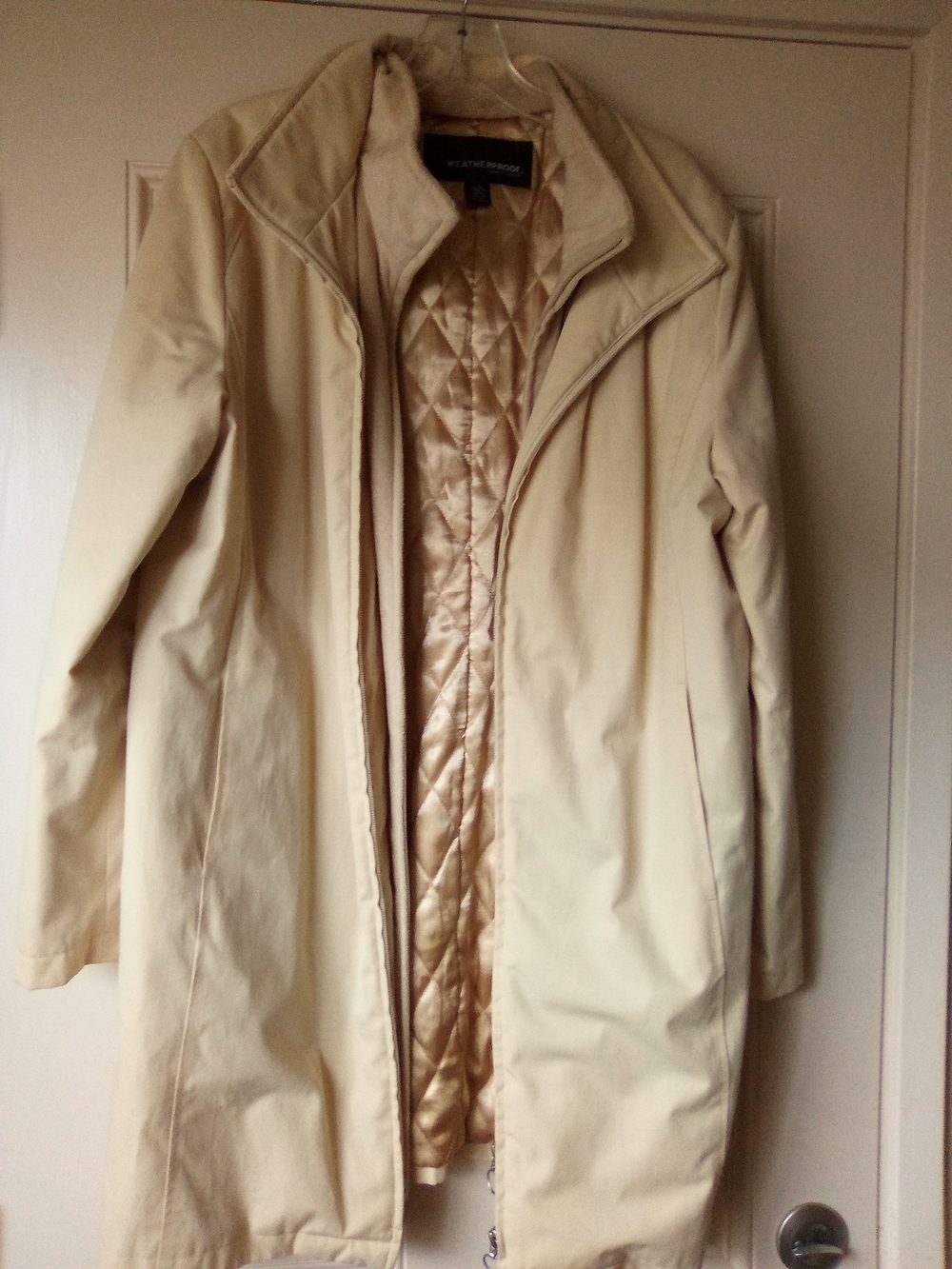 Weatherproof Yellow Goldish Quilted-Lined Trench Coat